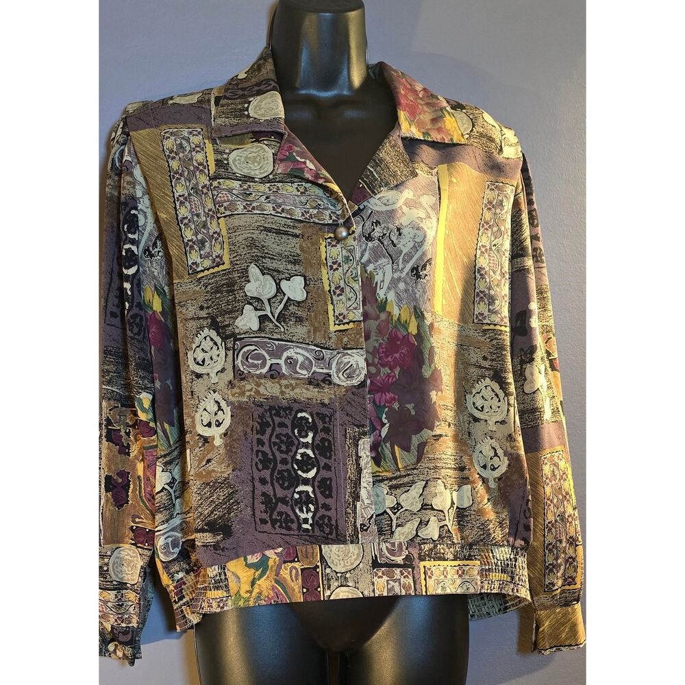 Vintage Floral Allison Dailey Shirt,  Medium Petite